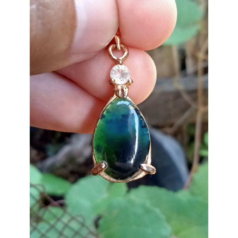 ✅ Liontin Bacan Doko Kristal ( Batu Akik Natural asli Ternate - bukan obi idocrase giok air lumut su