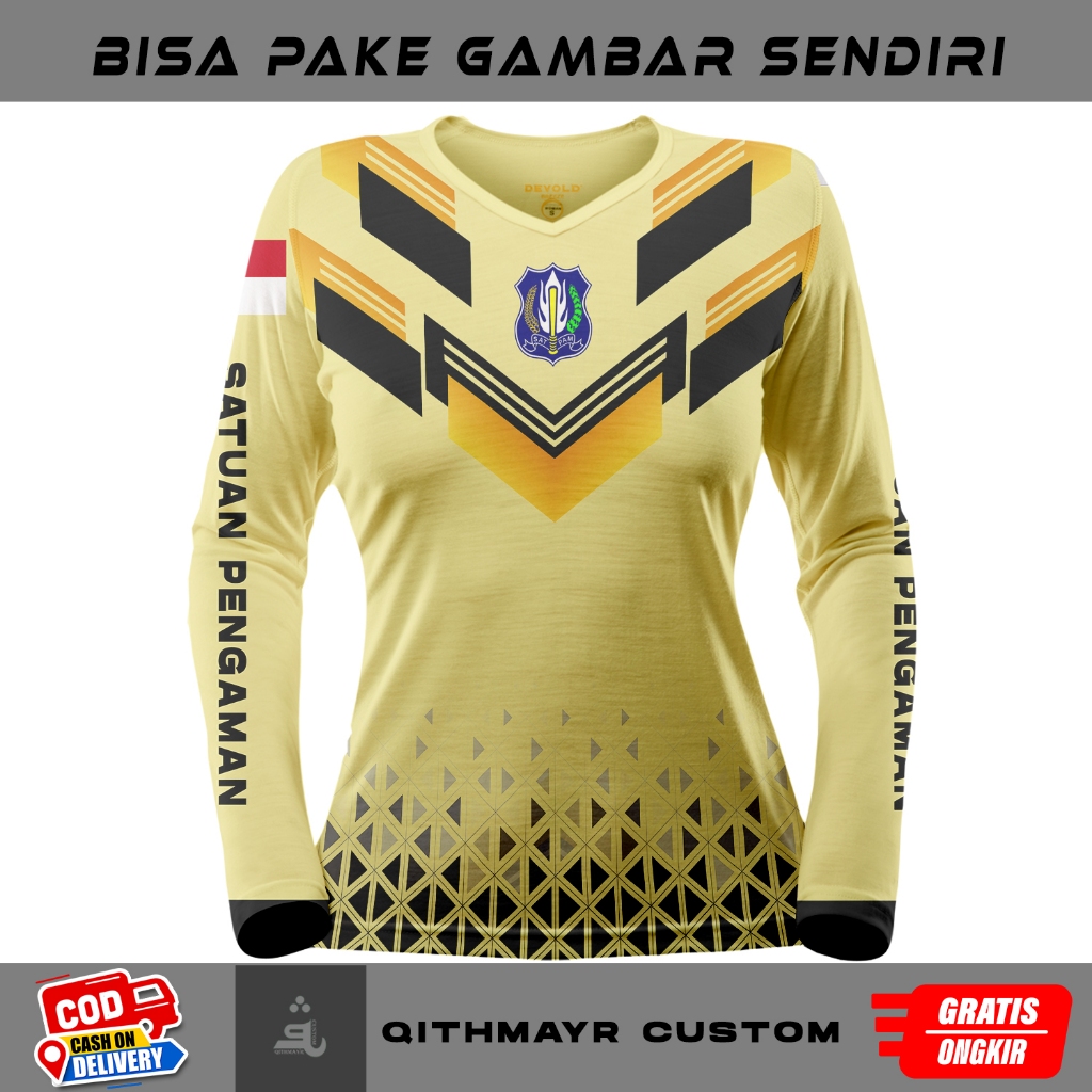 [BISA COD/BAYAR DI TEMPAT] kaos baju satpam wanita / jersey satpam wanita / seragam satpam krem Full