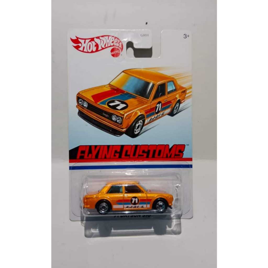 Hotwheels premium flying custom Datsun 510 bluebird orange jdm japan