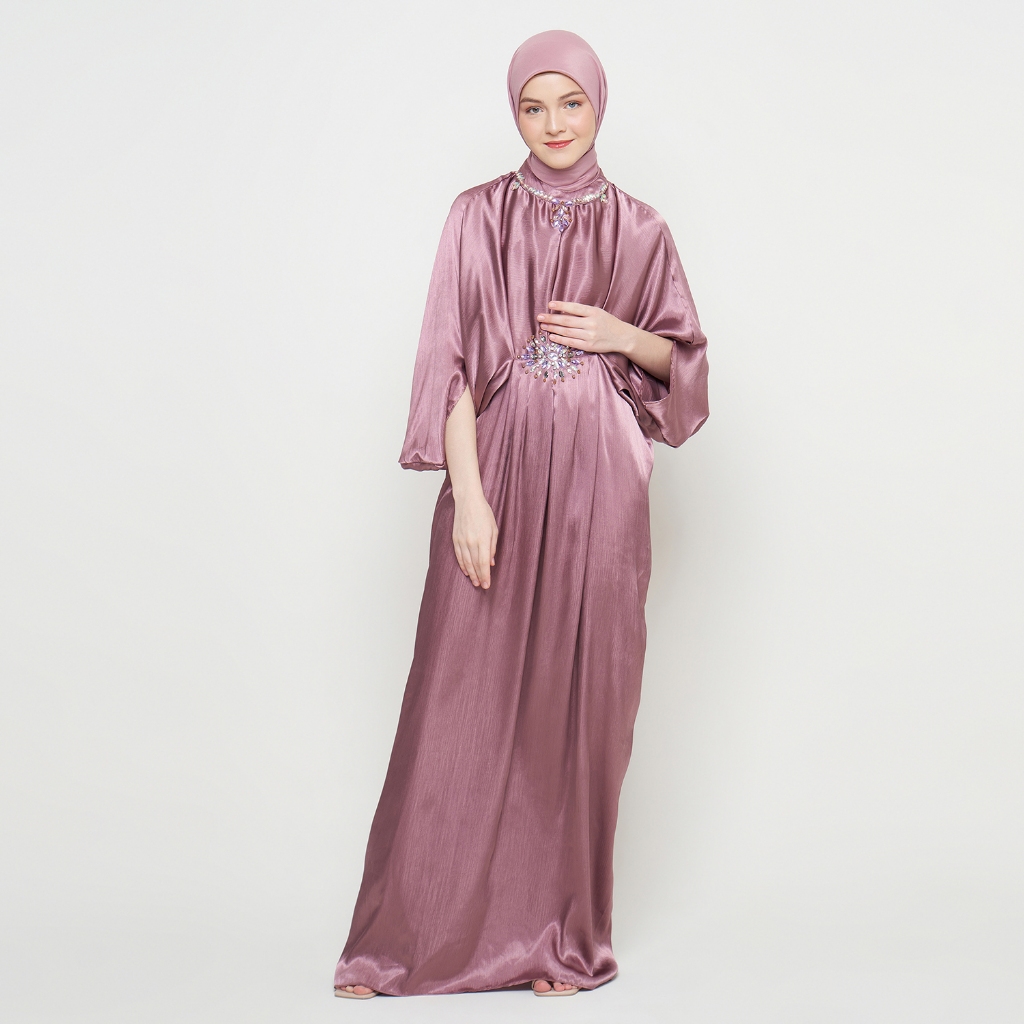 Gamis Wanita Pakaian Muslim Kaftan Wanita Warna Lilac SR269