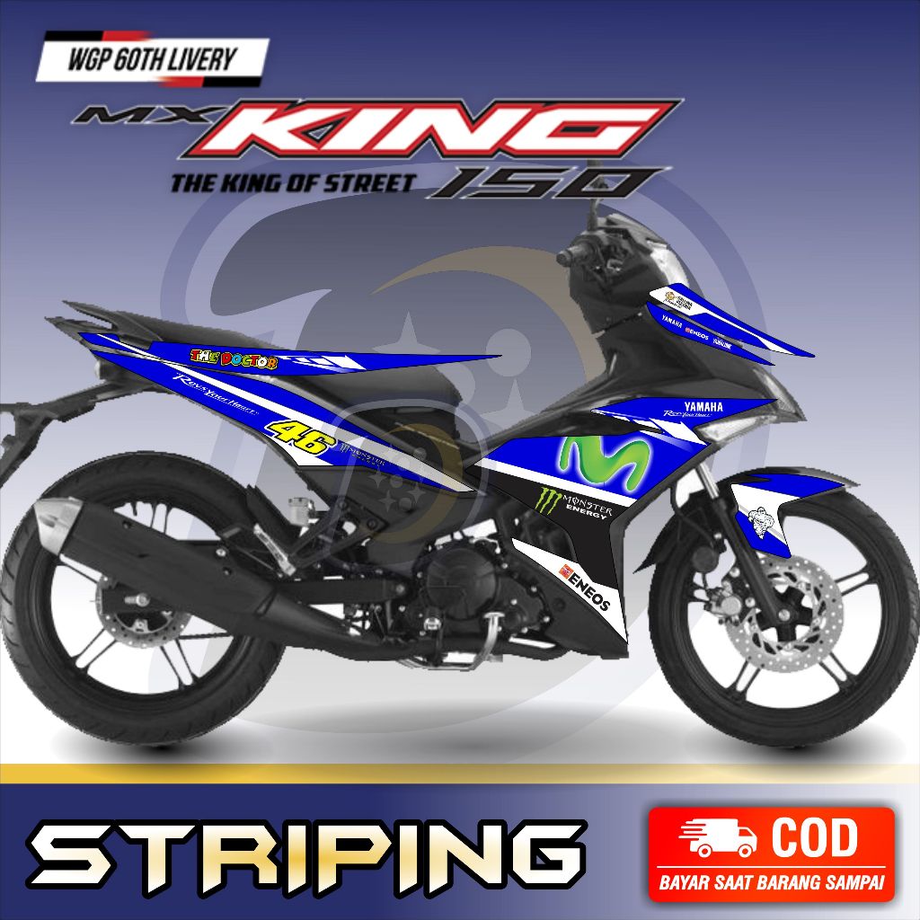 Striping Lis Jupiter Mx King Stiker Motor Jupiter Mx King 150 Movistar