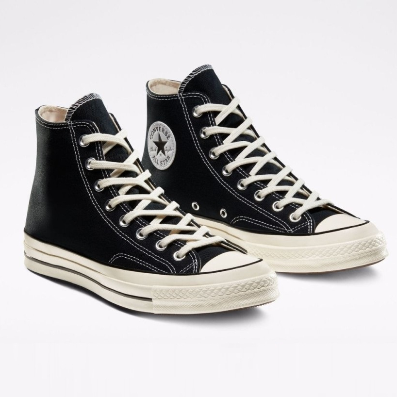 Sepatu Converse Chuck 70 All Star 70s Hi Black Egret Sneakers Casual Lifestyle Skate Original 100% R