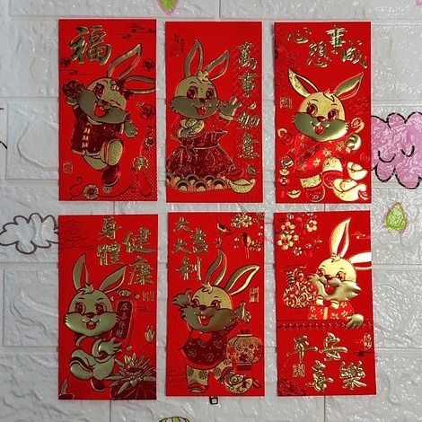 

PROMO SALE Grosir Angpao 223 Shio Kelinci Imlek 8x 12 cm Emboss Gold Angpao