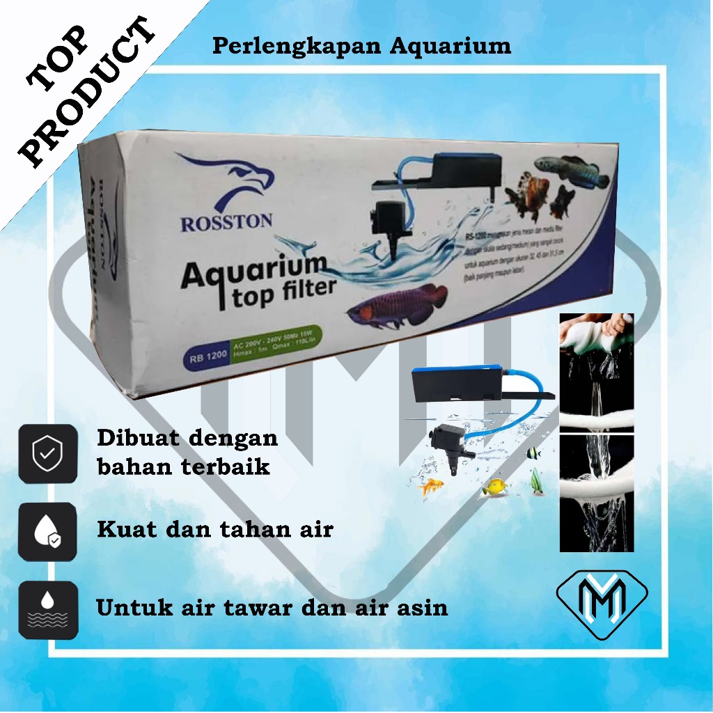 TOP FILTER BOX AQUARIUM FILTER ATAS Filter Pompa Komplit Top Filter Box Aquarium 3 In 1 Rosston SP 1