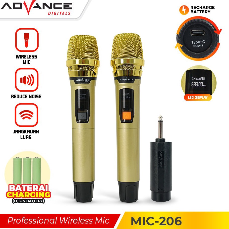 Ready Stok ZeJ ADVANCE MIC DOUBLE KARAOKE MIC 26  MIC DOBLE KARAOKE WIRELESS MURAH MIC ISI 2 MIC 26 