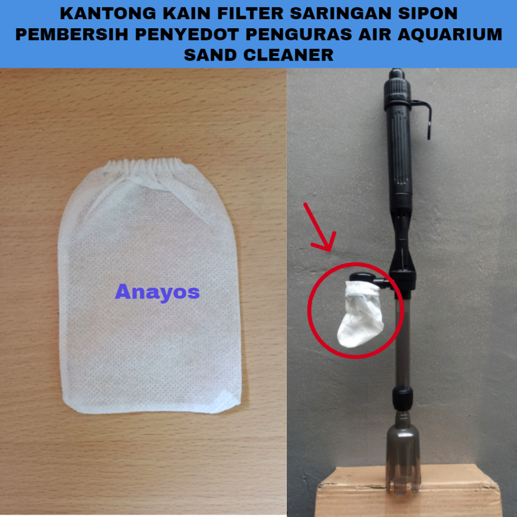Kantong Kain Filter Saringan Sand Cleaner Pembersih Penyedot Penguras Air Aquarium