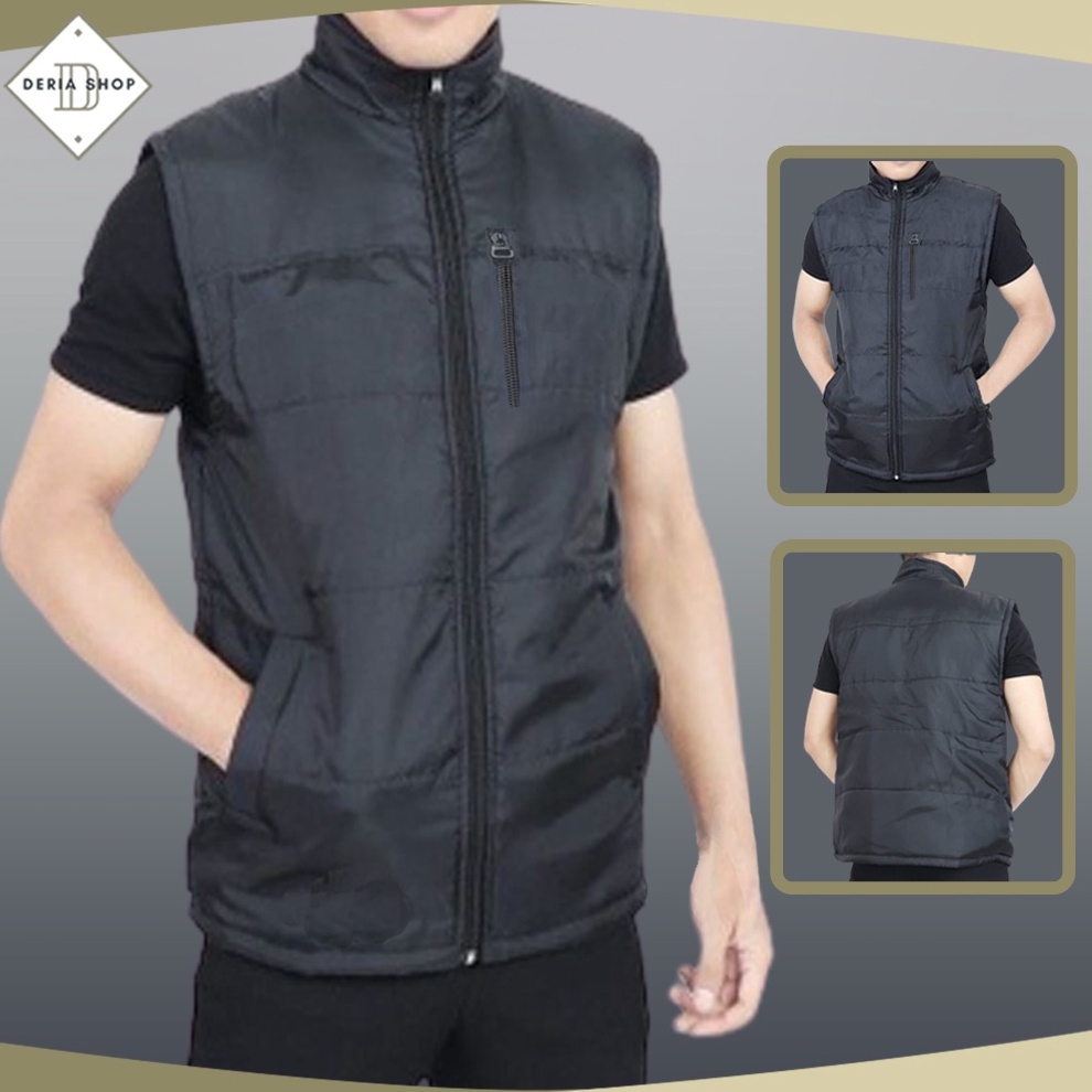 1212 COD Rompi Puffer Korean Style Pria Casual Polos Dewasa Anak Vest Parasut Anti Angin Air Cowo Ja