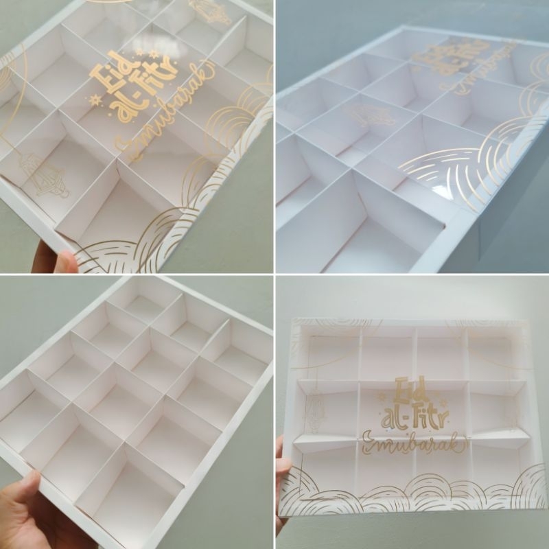 

Dus Mika Idul Fitri Fruitpie Sekat 12 " EID AL FITR " PUTIH ( 1 PACK ISI 5 PCS DUS )