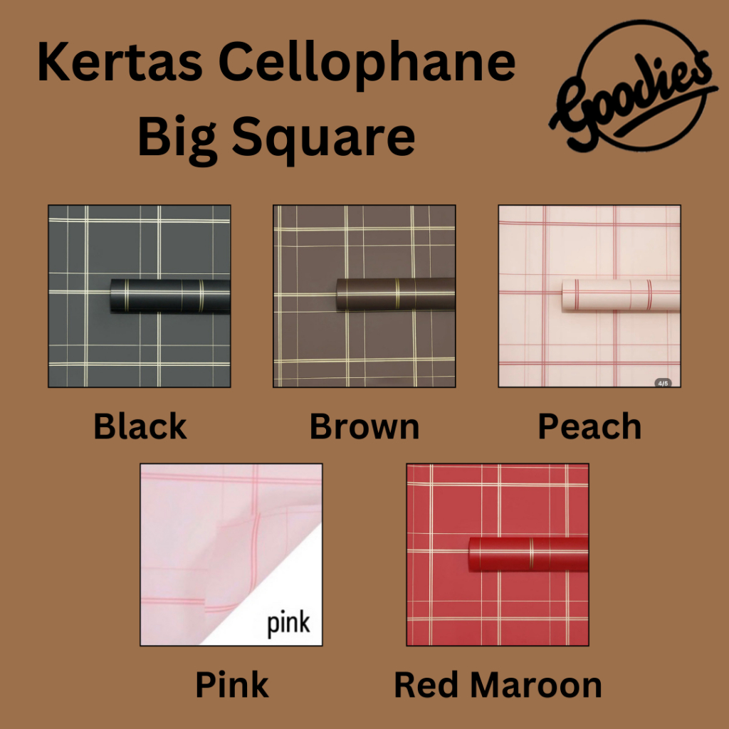 

*5 LEMBAR* Kertas Cellophane Bucket Bunga [Big Square] Flower Wrapping Paper Celophane / Krtas Buket Chellophane untuk Bouquet Snack Uang Wisuda