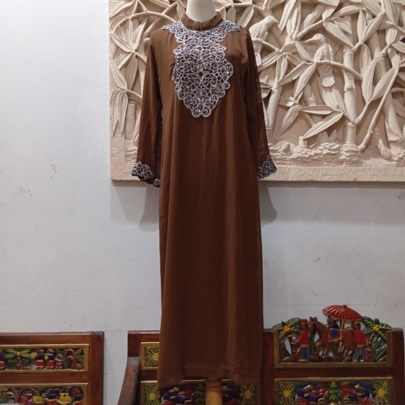 Kaftan Pesta / Kaftan Dress / Kaftan Mewah / Kaftan Coklat Elegan