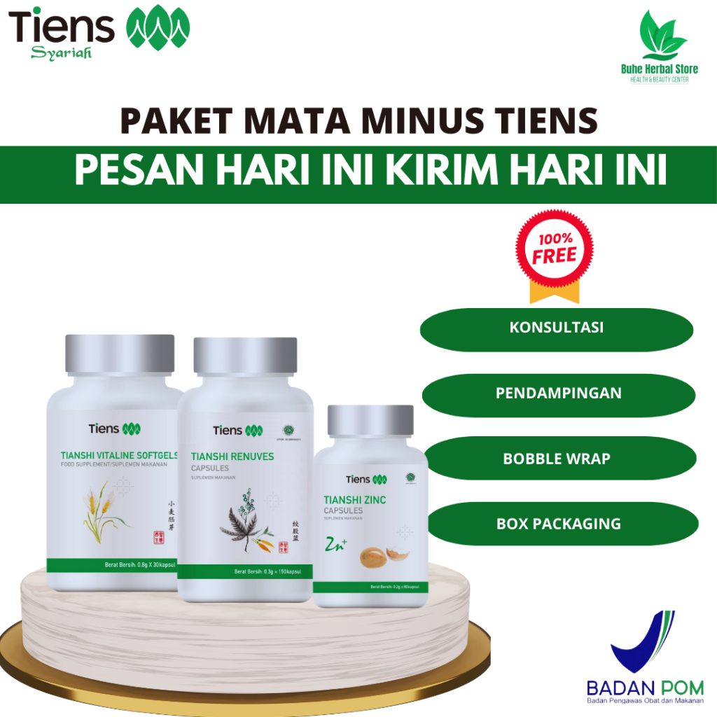 Tiens Paket Produk Untuk Penderita Mata Minus 100% Original By Buhe Herbal Store