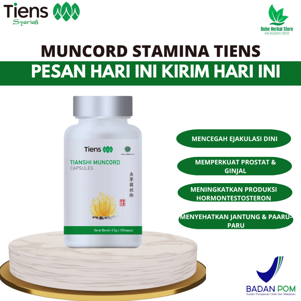 Tiens Muncord Kapsul Cordyceps Micellium Meningkatkan Kekebalan Tubuh, Antibiotik Alami, Memperbaiki