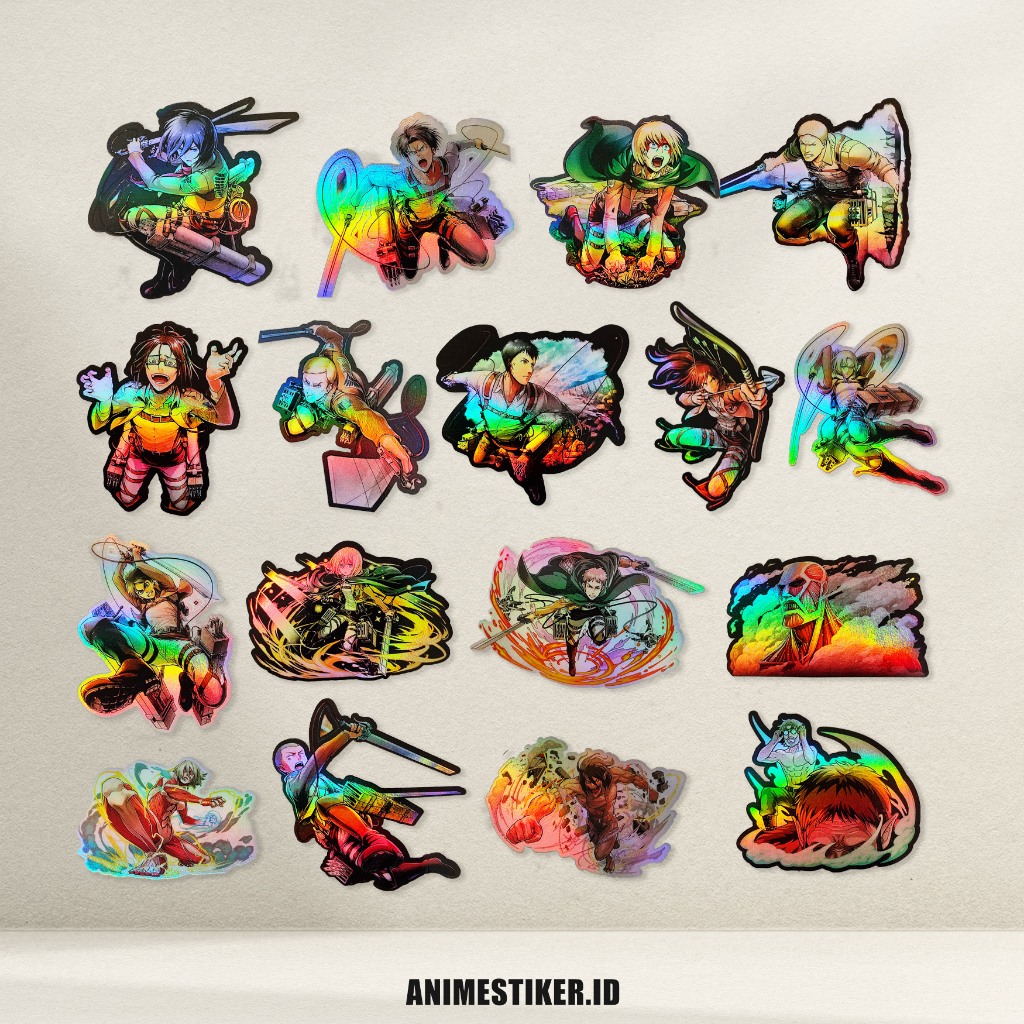 

stiker sticker hologram anime ATTACK ON TITAN stiker anime aot stiker estetik stiker pack stiker motor