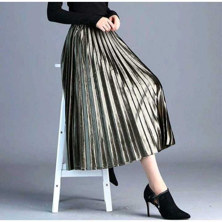 Rok Bludru Velvet Pendek 7/8 Plisket Premium Import // Rok Bludru velvet Pendek // Rok Plisket Bludr