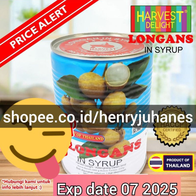 

GROSIR HARVEST brand thailand longan in syrup kaleng lengkeng kaleng untuk seserahan sangjit gas