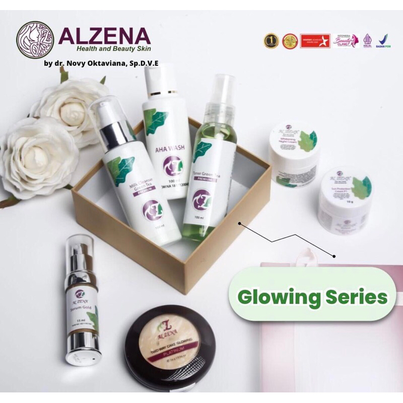 GLOWING SERIES ALZENA SKINCARE BPOM ORIGINAL