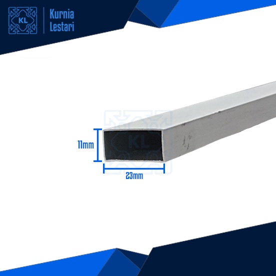 Hollow Kotak Aluminium 1/2x1 inch / 11x23mm