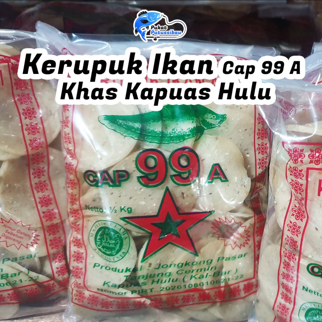 

Kerupuk Ikan Cap 99 A Khas Kapuas Hulu Kalimantan (500 gram)