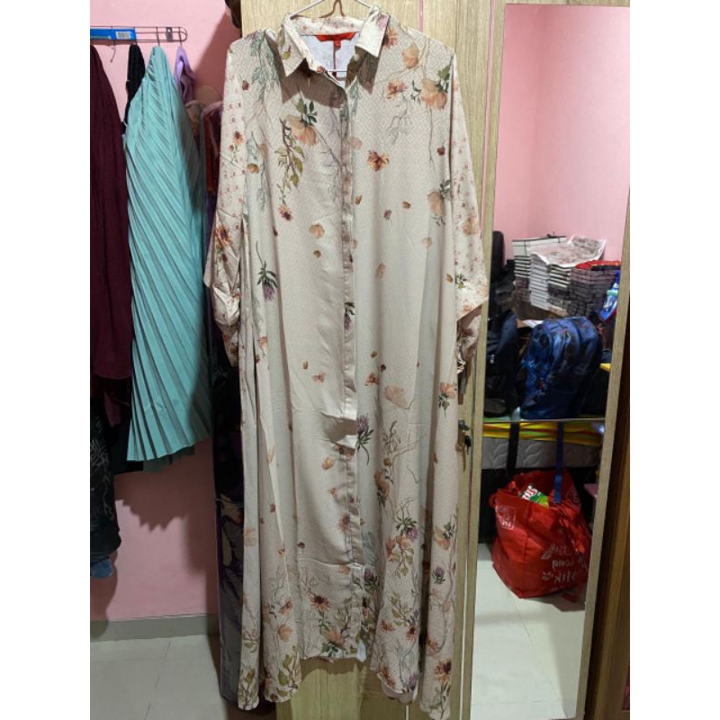 READY NEW MALINA DRESS SOFT AMBER BENANG JARUM