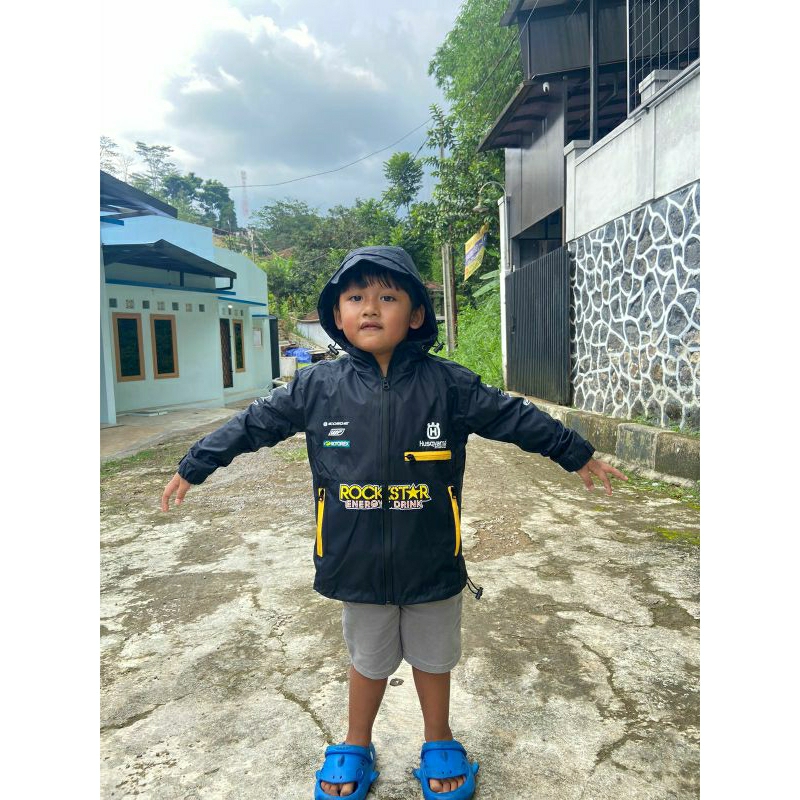 Jaket anak Waterproof Husqvarna Rockstar - Jaket waterproof Anak Husqvarna Rockstar - Jaket trail an