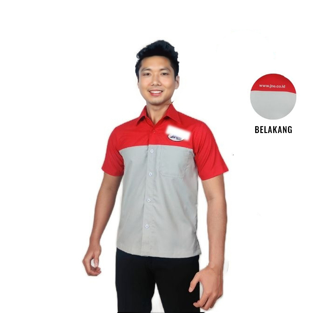 Kemeja Kerja Bordir Komputer Seragam Kantor Pria Casual Seragam Kerja JNE Kurir Ekspedisi Pengiriman