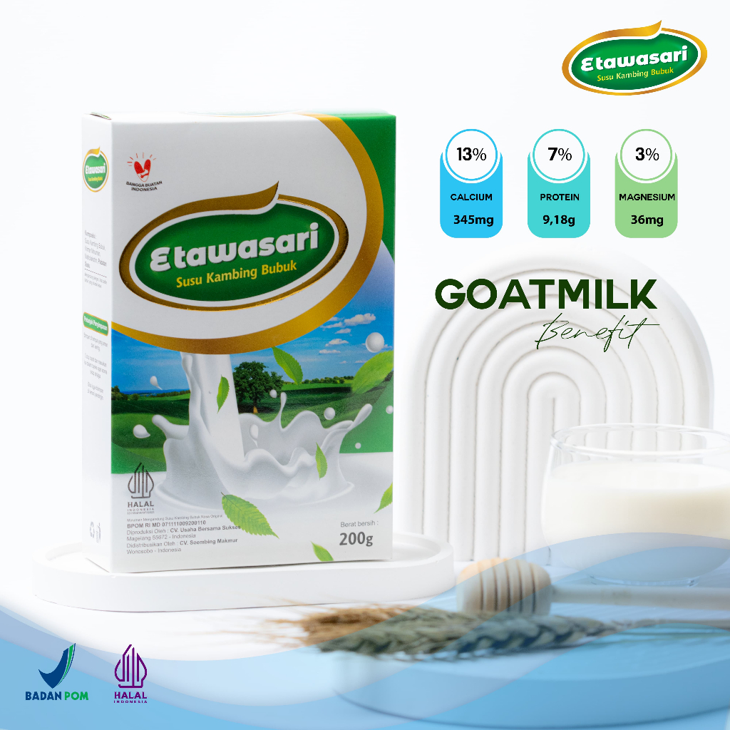 

ETAWASARI-Susu Kambing Etawa bubuk Premium Berkualitas Mempunyai Segudang Manfaat/ Beli 1 Gratis 1