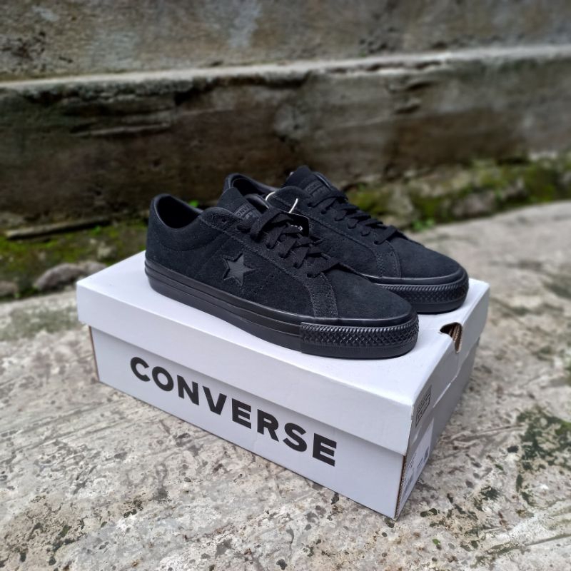 Converse One Star Pro Ox Full Black Suede Original