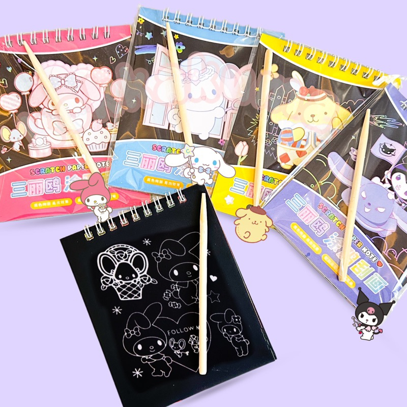 

( KKM ) Scratch Note / Book Mini Buku Gambar Jilid Ring Ajaib Warna Premium Karakter