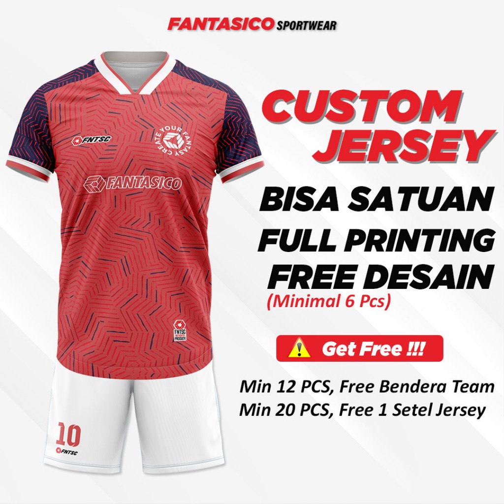 Fantasico Jersey Printing Futsal Jersy Kaos Setelan Baju Jersey Full Printing Bola Futsal Volley Vol