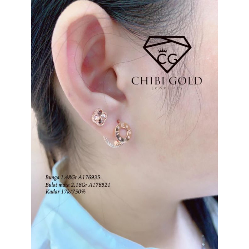 CHIBIGOLD - Anting emas 750 kadar 17K A176935 - Chibigold