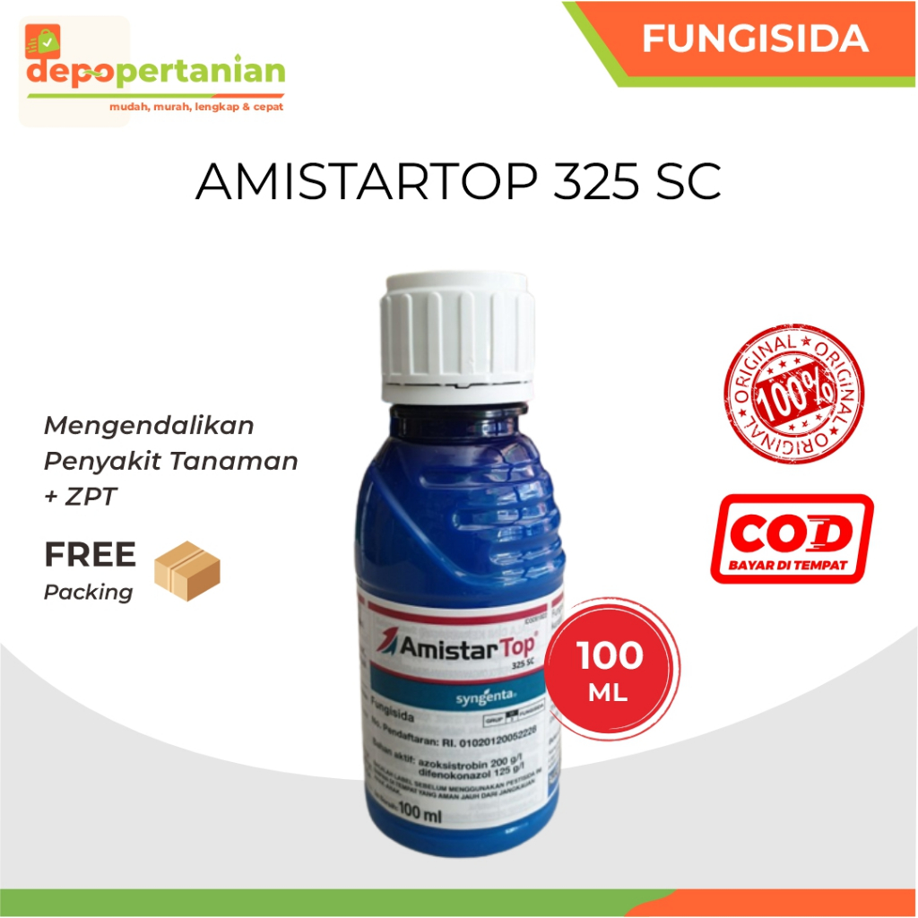 Depo Pertanian - Fungisida ZPT Amistartop 100ml Original Obat Jamur Tanaman AMISTARTOP 325 SC Syngen
