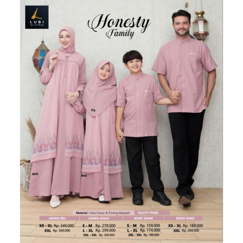 Sarimbit Keluarga Honesty by Lubi | Sarimbit Lubi | Gamis Lubi | Koko Lubi | Gamis Anak | Koko Anak 