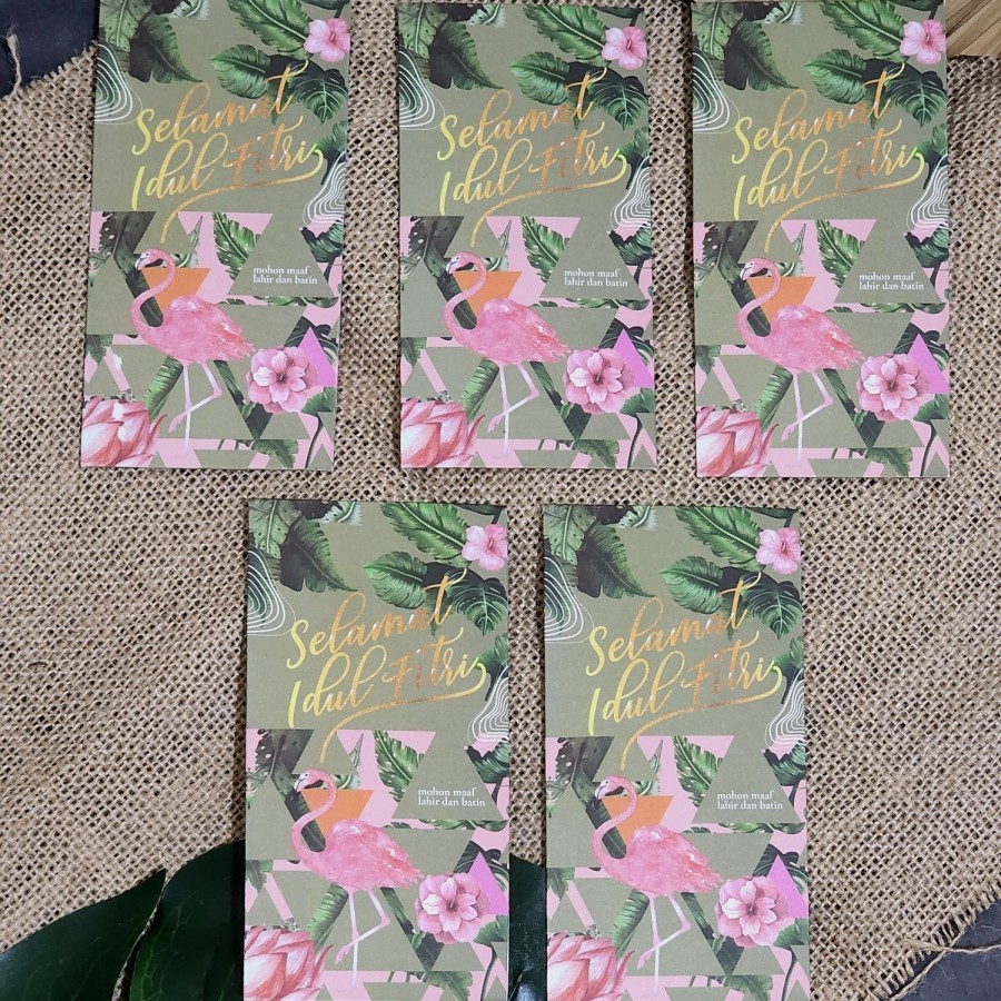 

Amplop lebaran idul fitri tebal isi 5 uang dilipat flamingo G02