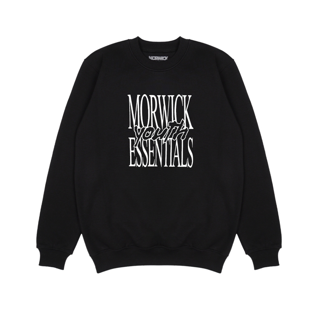 MORWICK - Crewneck Sweater Pria - Word - Hitam