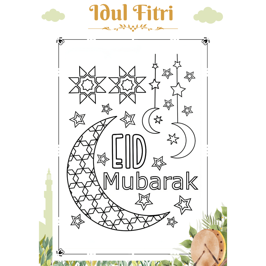 

KERTAS MEWARNAI IDUL FITRI/KERTAS GAMBAR/MEWARNAI ANAK PAUD TK SD