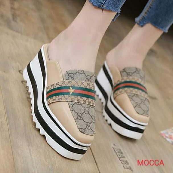 BEST WEDGES SEPATU (GUCCI LEBAH) DE54 Special Order Sandal Wanita Slip On