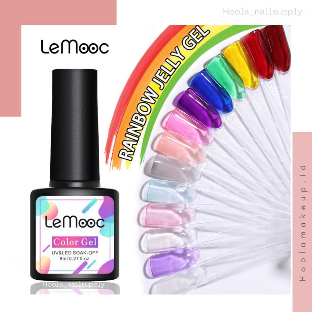 LEMOOC Nail Gel Polish Jelly Nail Polish,Gel Kutek, Candy Colors,Manicure