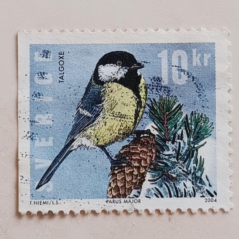 

(AA) Perangko Swedia 2004 Winter Birds - Great Tit (Parus major) 10 kr Used