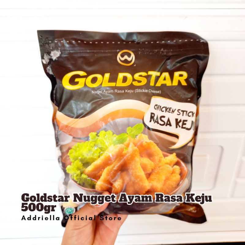 

ADDRIELLA Goldstar Nugget Stick Ayam Rasa Keju 500gr | Goldstar/Frozenfood/Frozenfood Murah