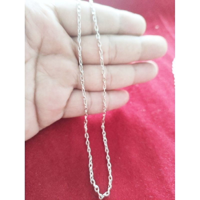 kalung nuri warna silver pjg 40cm, kalung titanium, kalung couple, kalung dewasa, kalung anak