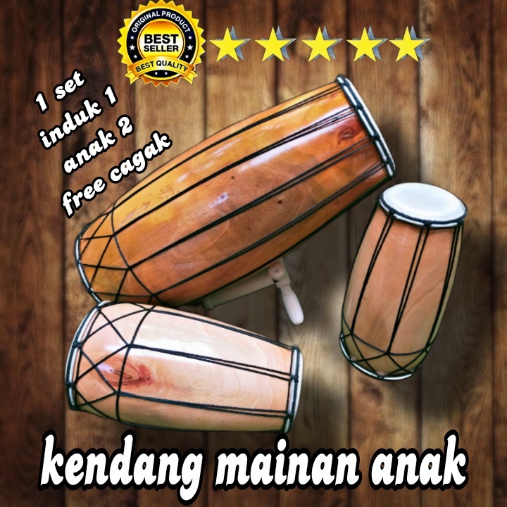 KENDANG JAIPONG MAINAN TERLARIS SATU SET BISA BUNYI