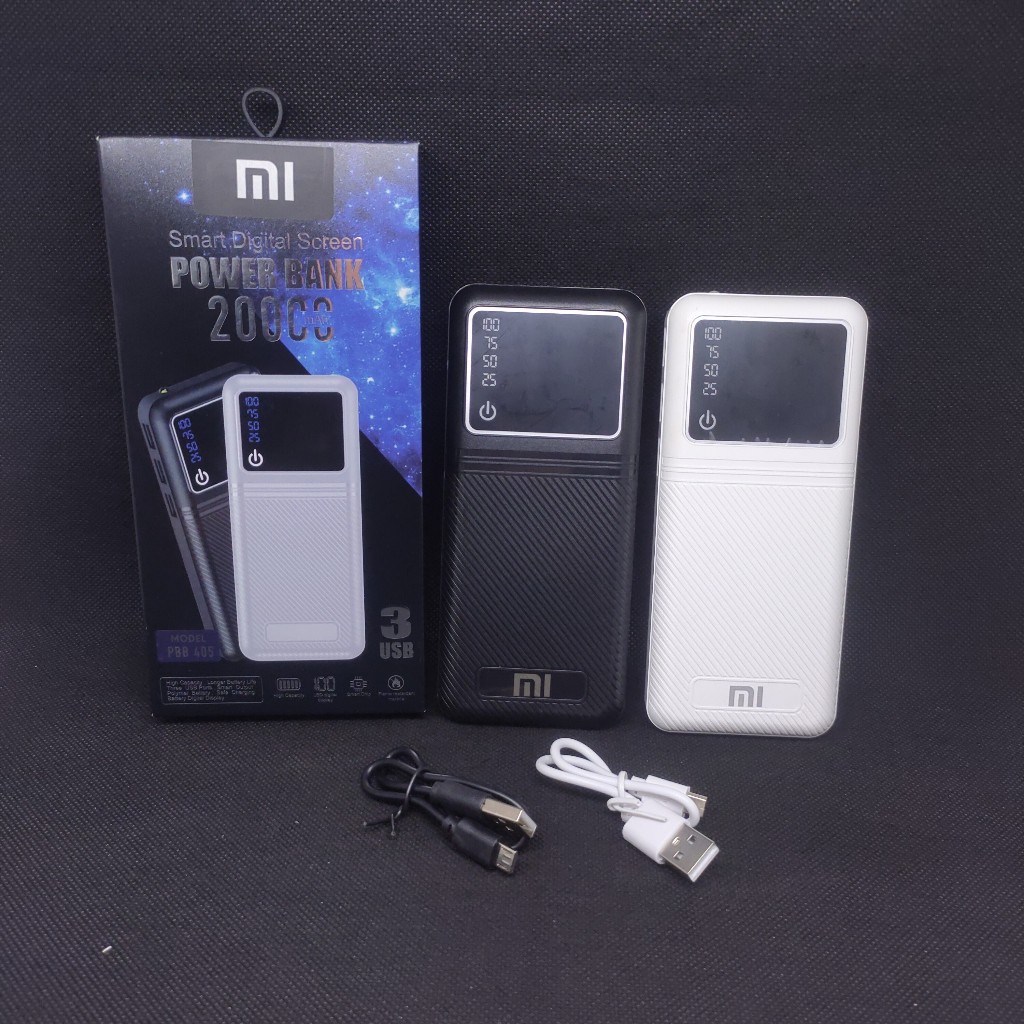 Power Bank 20000 mAh XIAOMI / Power Bank 3 USB / Smart Digital Screen Power Bank 20000 mAh