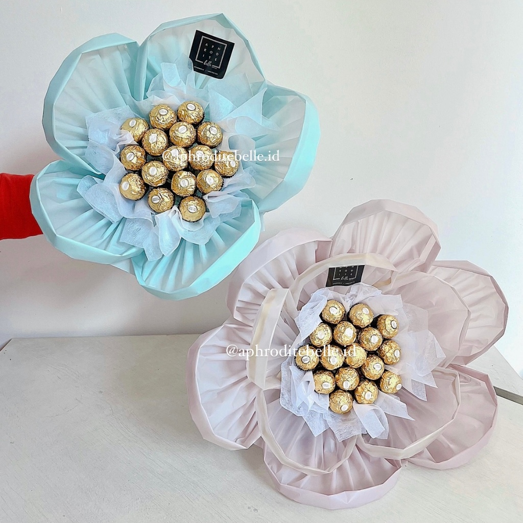 Buket Ferreri Flower Wrapping Premium / Hadiah Buket Coklat MURAH / Buket Coklat Wisuda / Ulang Tahu