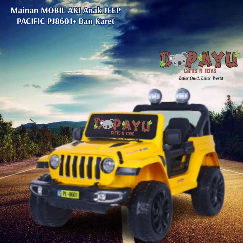 Mainan MOBIL AKI Anak JEEP PACIFIC PJ8601+ Ban Karet 8601 Jok Kulit