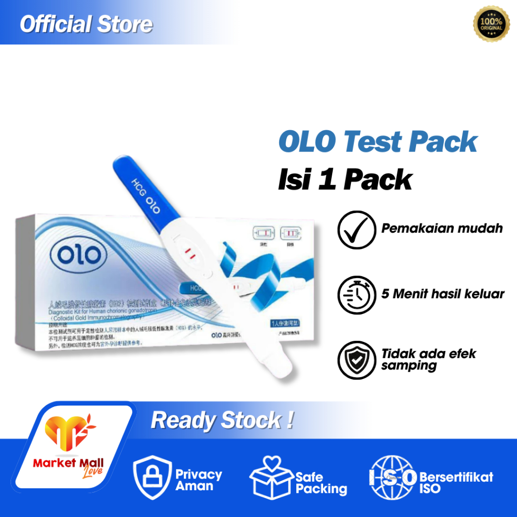 OLO Test Pack Kehamilan & Kesuburan Sensitif 1 Pack Akurat Pregnancy Positif Hamil