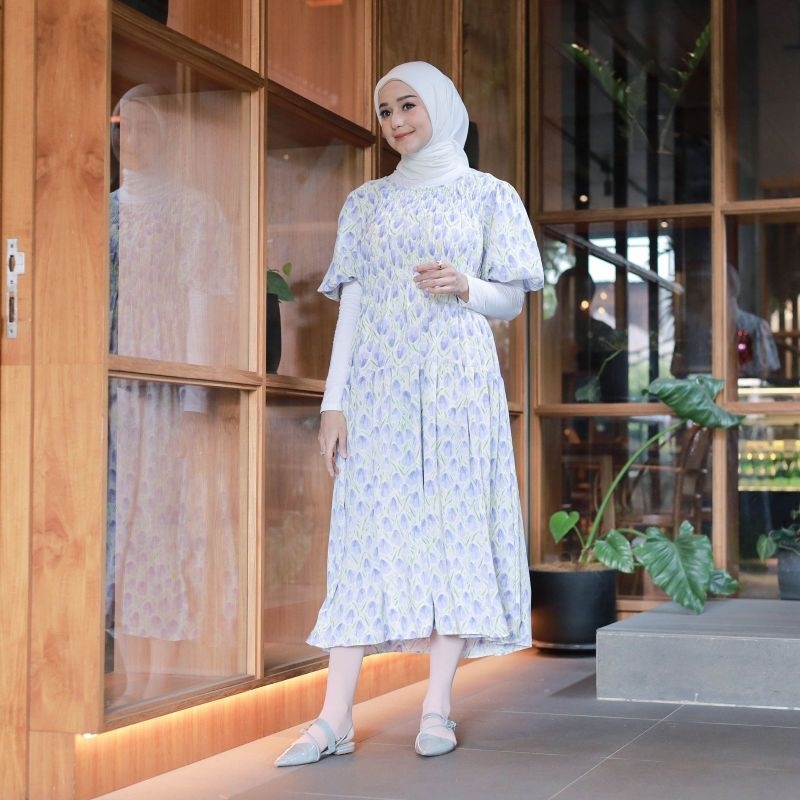 Tulip Dress Korea style summer style floral dress lilac