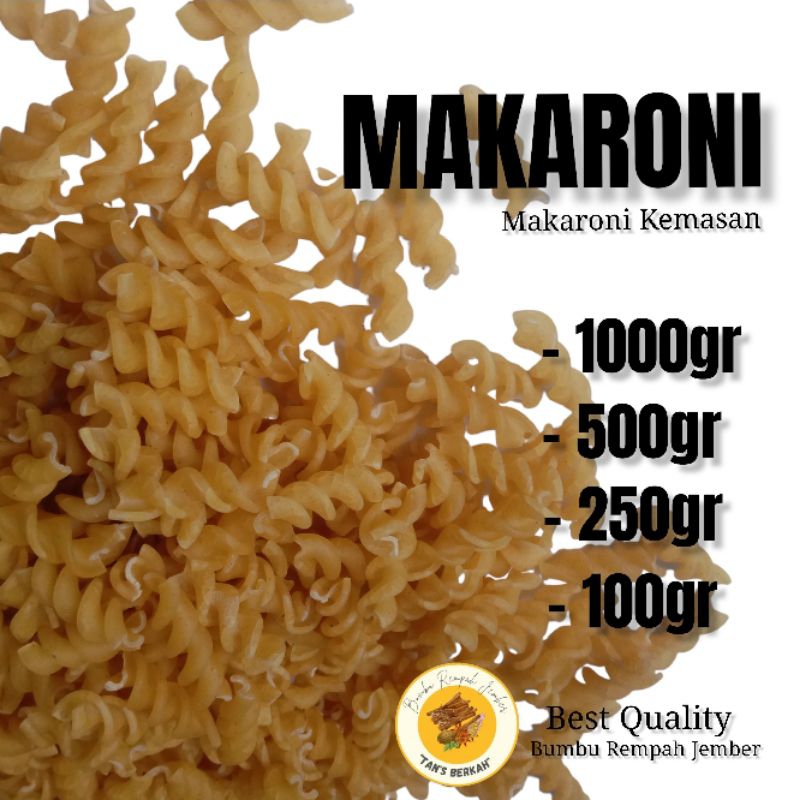 

Makaroni Sedani | Makaroni Spiral kemasan 100gr dan 250gr