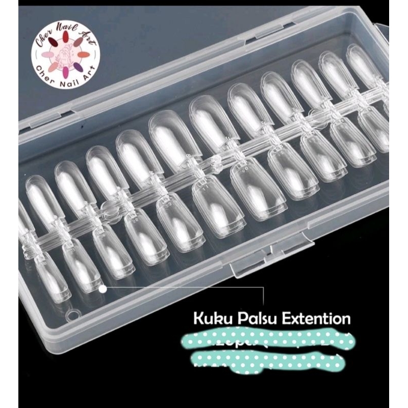 24 PCS KUKU POLOS BENING, KUKU POLOS BAHAN NAIL ART, EXTENSION NAIL ART