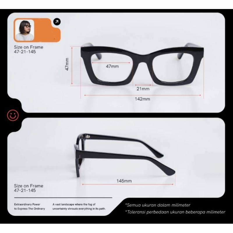 YZ6 Kacamata Wanita Bisa Req Minus Normal dan Slynder Frame 2016