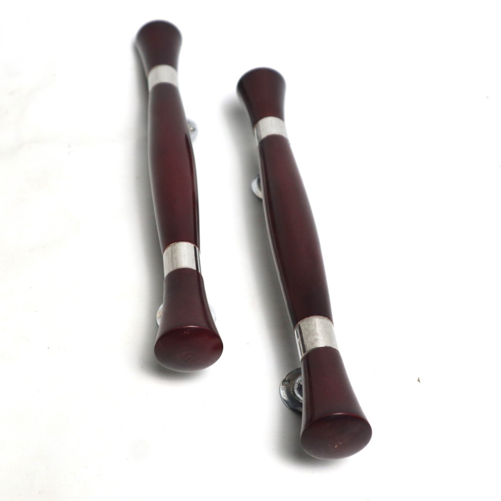 Pull Handle Tarikan Pintu Dua Daun Bulat Bahan Kayu 28 Cm
